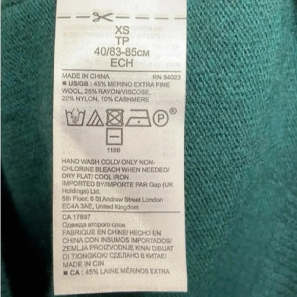 Banana Republic Womens XS Crew Neck Green Filpucci Cashmere Sweater - Picture 8 of 12